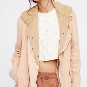 Free People Beachy Hooded Moto Jacket 
